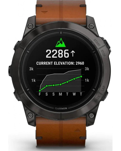 Смарт-годинник Garmin Epix Pro Gen 2 Sapphire 51mm Carbon G. DLC Tit. with Chestnut L. Band (010-02804-30)
