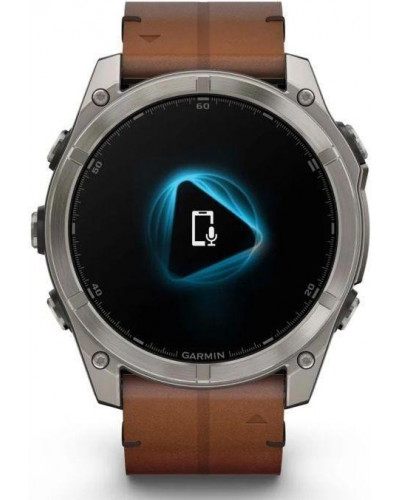 Смарт-годинник Garmin Fenix 8 51mm AMOLED Sapphire Carbon grey DLC w. Chestnut Leather Band (010-02905-40)