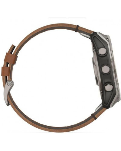 Смарт-годинник Garmin Fenix 8 51mm AMOLED Sapphire Carbon grey DLC w. Chestnut Leather Band (010-02905-40)