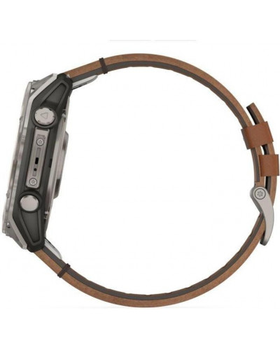 Смарт-годинник Garmin Fenix 8 51mm AMOLED Sapphire Carbon grey DLC w. Chestnut Leather Band (010-02905-40)