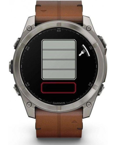 Смарт-годинник Garmin Fenix 8 51mm AMOLED Sapphire Carbon grey DLC w. Chestnut Leather Band (010-02905-40)
