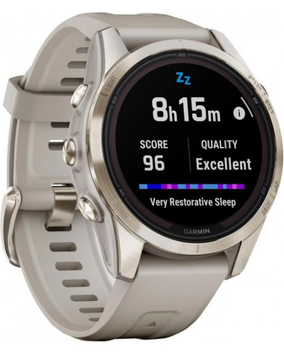 Смарт-годинник Garmin Fenix 7S Pro Sapphire Solar Soft Gold w. Limestone L. Band (010-02776-30)