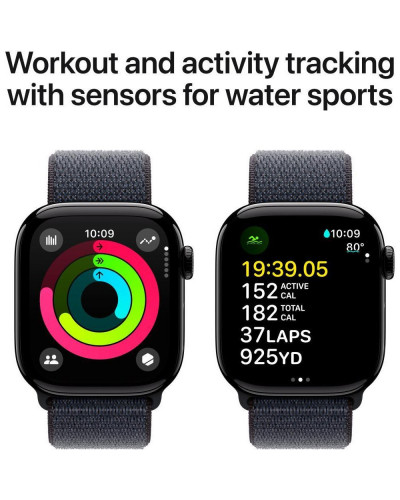 Смарт-годинник Apple Watch Series 10 GPS 42mm Jet Black Aluminum Case w. Ink Sport Loop (MWWG3)
