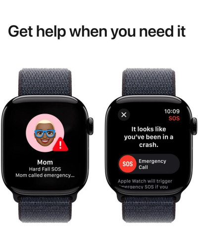 Смарт-годинник Apple Watch Series 10 GPS 42mm Jet Black Aluminum Case w. Ink Sport Loop (MWWG3)