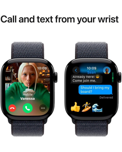 Смарт-годинник Apple Watch Series 10 GPS 42mm Jet Black Aluminum Case w. Ink Sport Loop (MWWG3)
