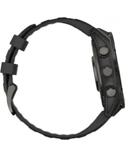 Смарт-годинник Garmin Fenix 8 43mm AMOLED Sapphire Carbon Gray DLC Tit. w. Black/Pebble Gray S. Band (010-02903-20/21/28)