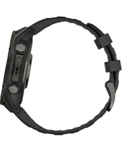 Смарт-годинник Garmin Fenix 8 43mm AMOLED Sapphire Carbon Gray DLC Tit. w. Black/Pebble Gray S. Band (010-02903-20/21/28)