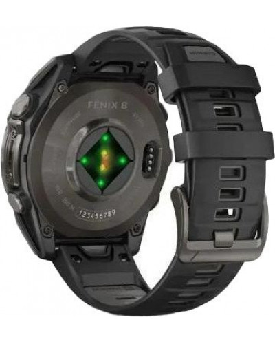Смарт-годинник Garmin Fenix 8 43mm AMOLED Sapphire Carbon Gray DLC Tit. w. Black/Pebble Gray S. Band (010-02903-20/21/28)