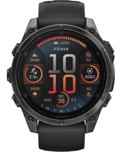 Смарт-годинник Garmin Fenix 8 47mm AMOLED Sapphire Carbon Gray DLC Titanium w. Black/Pebble Gray B. (010-02904-20/21/29)