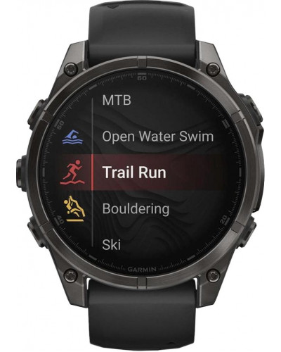 Смарт-годинник Garmin Fenix 8 47mm AMOLED Sapphire Carbon Gray DLC Titanium w. Black/Pebble Gray B. (010-02904-20/21/29)