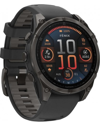 Смарт-годинник Garmin Fenix 8 47mm AMOLED Sapphire Carbon Gray DLC Titanium w. Black/Pebble Gray B. (010-02904-20/21/29)