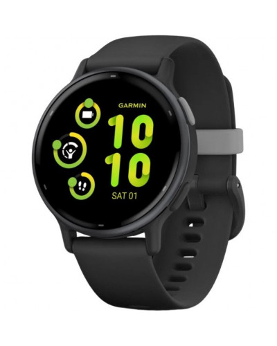 Смарт-годинник Garmin vivoactive 5 Slate Aluminum Bezel with Black Case and Silicone Band (010-02862-10/50)