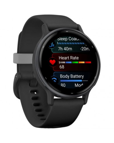 Смарт-годинник Garmin vivoactive 5 Slate Aluminum Bezel with Black Case and Silicone Band (010-02862-10/50)