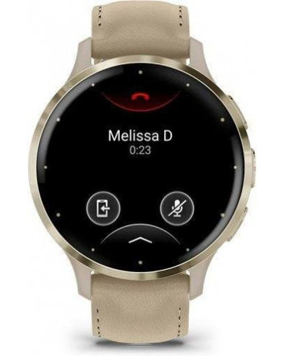 Смарт-годинник Garmin Venu 3S Soft Gold S. Steel Bezel w. French Gray Case and Leather Band (010-02785-55)