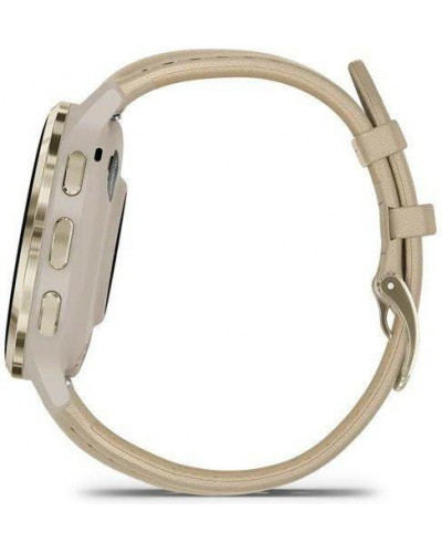 Смарт-годинник Garmin Venu 3S Soft Gold S. Steel Bezel w. French Gray Case and Leather Band (010-02785-55)