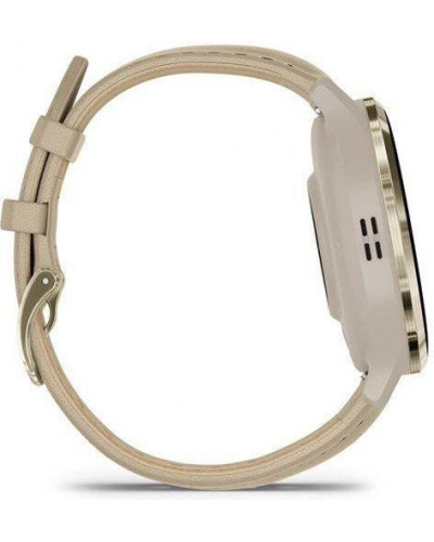 Смарт-годинник Garmin Venu 3S Soft Gold S. Steel Bezel w. French Gray Case and Leather Band (010-02785-55)