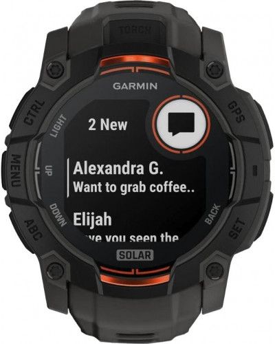 Смарт-годинник Garmin Instinct 3 50mm Solar Black with Charcoal Band (010-02935-00/40)
