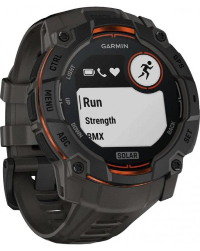 Смарт-годинник Garmin Instinct 3 50mm Solar Black with Charcoal Band (010-02935-00/40)