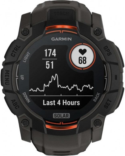 Смарт-годинник Garmin Instinct 3 50mm Solar Black with Charcoal Band (010-02935-00/40)