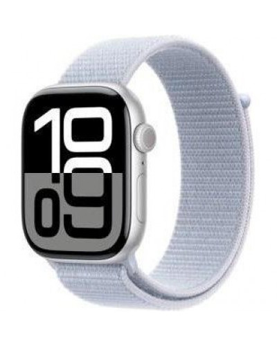 Смарт-годинник Apple Watch Series 10 GPS 46mm Silver Aluminum Case w. Blue Cloud Sport Loop (MWWN3)