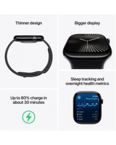 Смарт-годинник Apple Watch Series 10 GPS 46mm Silver Aluminum Case w. Blue Cloud Sport Loop (MWWN3)