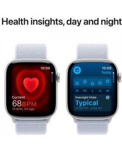 Смарт-годинник Apple Watch Series 10 GPS 46mm Silver Aluminum Case w. Blue Cloud Sport Loop (MWWN3)