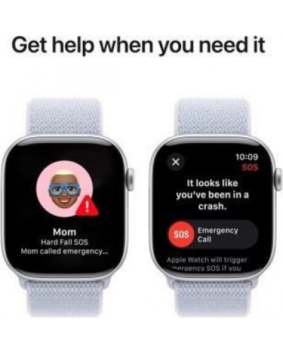 Смарт-годинник Apple Watch Series 10 GPS 46mm Silver Aluminum Case w. Blue Cloud Sport Loop (MWWN3)
