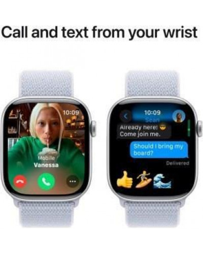 Смарт-годинник Apple Watch Series 10 GPS 46mm Silver Aluminum Case w. Blue Cloud Sport Loop (MWWN3)