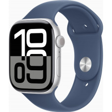 Смарт-годинник Apple Watch Series 10 GPS + Cellular 46mm Silver Alu. Case w. Denim Sport Band - S/M (MWY03)