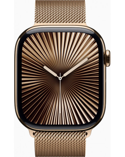 Смарт-годинник Apple Watch Series 10 GPS + Cellular 46mm Gold Titanium Case w. Gold Milanese Loop - M/L (MX003)