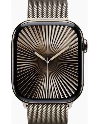 Смарт-годинник Apple Watch Series 10 GPS + Cellular 46mm Natural Titanium Case w. Natural Milanese Loop - M/L (MWYC3)