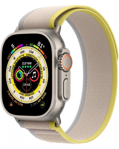 Смарт-годинник Apple Watch Ultra GPS + Cellular 49mm Titanium Case with Yellow/Beige Trail Loop - M/L (MQF23/MQFU3)