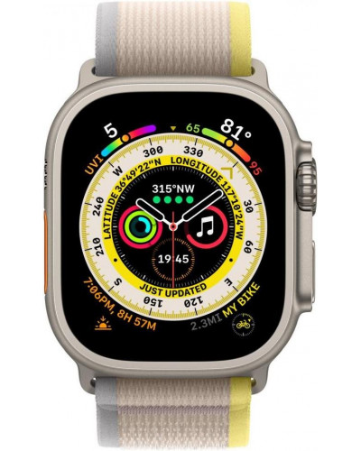 Смарт-годинник Apple Watch Ultra GPS + Cellular 49mm Titanium Case with Yellow/Beige Trail Loop - M/L (MQF23/MQFU3)