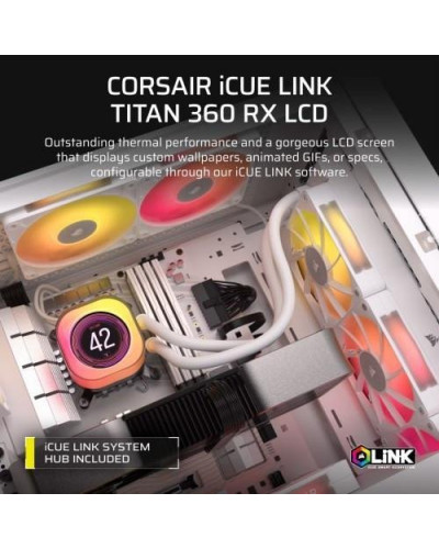 Водяне охолодження Corsair iCUE Link Titan 360 RX LCD White (CW-9061026-WW)