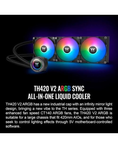 Водяне охолодження Thermaltake TH420 V2 ARGB Sync AIO Black (CL-W376-PL14SW-A)