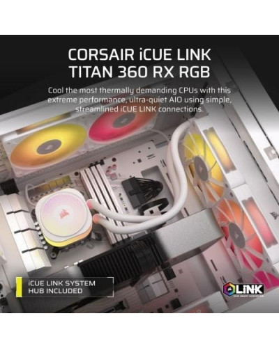Водяне охолодження Corsair iCUE LINK TITAN 360 RX RGB White (CW-9061021-WW)
