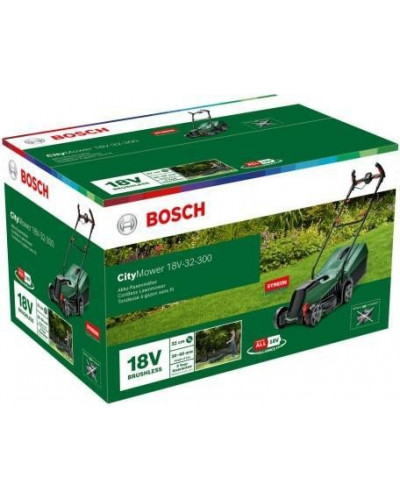 Газонокосилка аккумуляторная Bosch CityMower 18V-32-300 (06008B9A08)