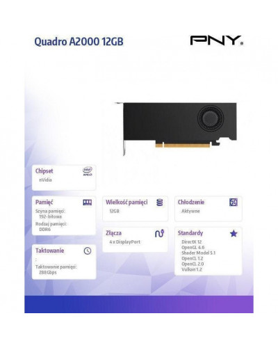 Видеокарта PNY RTX A2000 12GB (VCNRTXA200012GB-SB)