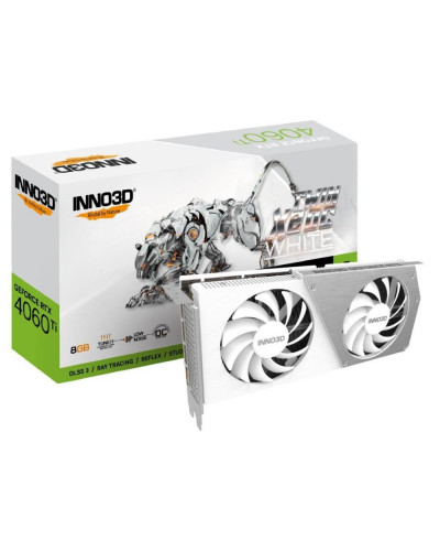 Видеокарта INNO3D GEFORCE RTX 4060 Ti 8GB TWIN X2 OC WHITE (N406T2-08D6X-171153W)