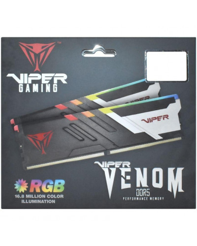 Пам'ять для настільних комп'ютерів PATRIOT 64 GB (2x32GB) DDR5 5600 MHz Viper Venom RGB (PVVR564G560C40K)