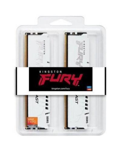 Память для настольных компьютеров Kingston FURY 64GB (2x32GB) DDR5 6400MHz Beast EXPO White (KF564C32BWEK2-64)