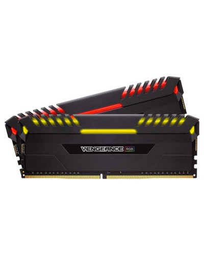 Пам'ять для настільних комп'ютерів Corsair 16 GB (2x8GB) DDR4 2666 MHz Vengeance RGB Black (CMR16GX4M2A2666C16)