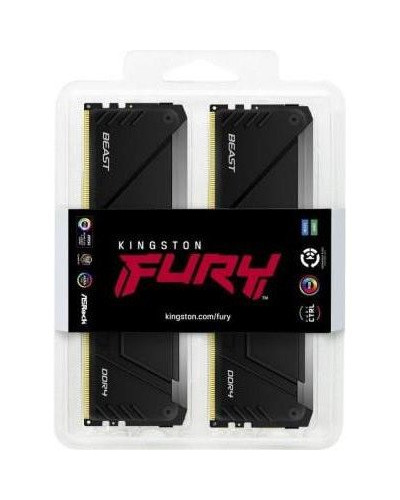 Пам'ять для настільних комп'ютерів Kingston FURY 64 GB (2х32GB) DDR4 3200 MHz Beast RGB (KF432C16BB2AK2/64)