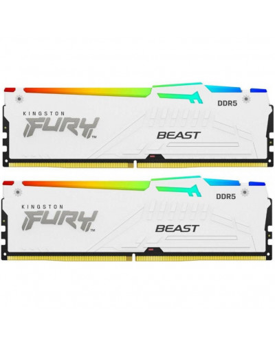 Память для настольных компьютеров Kingston FURY 64 GB (2x32GB) DDR5 5200 MHz Beast RGB EXPO White