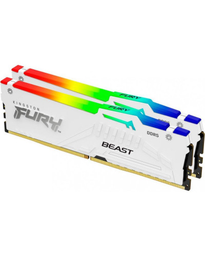 Память для настольных компьютеров Kingston FURY 64 GB (2x32GB) DDR5 5200 MHz Beast RGB EXPO White