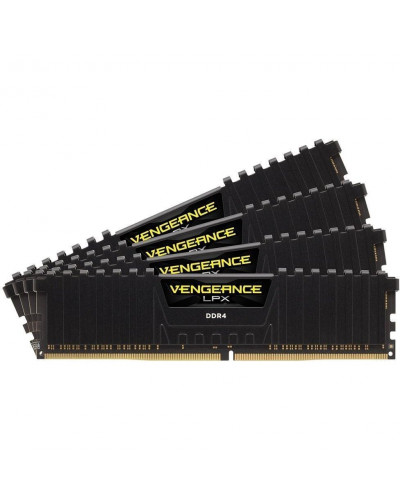 Пам'ять для настільних комп'ютерів Corsair 64 GB (4x16GB) DDR4 2666 MHz Vengeance LPX Black (CMK64GX4M4A2666C16)