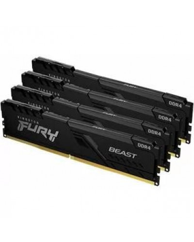 Пам'ять для настільних комп'ютерів Kingston FURY 64 GB (4x16GB) DDR4 2666 MHz FURY Beast Black (KF426C16BBK4/64)