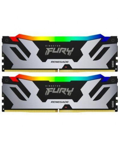 Память для настольных компьютеров Kingston FURY 32 GB (2x16GB) DDR5 6400 MHz Renegade Silver RGB (KF564C32RSAK2-32)