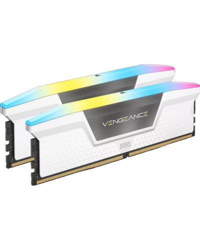 Пам'ять для настільних комп'ютерів Corsair 32 GB (2x16GB) DDR5 6000 MHz Vengeance RGB White (CMH32GX5M2B6000C40W)