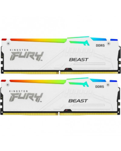 Память для настольных компьютеров Kingston FURY 32 GB (2x16GB) DDR5 6000 MHz Beast RGB EXPO White